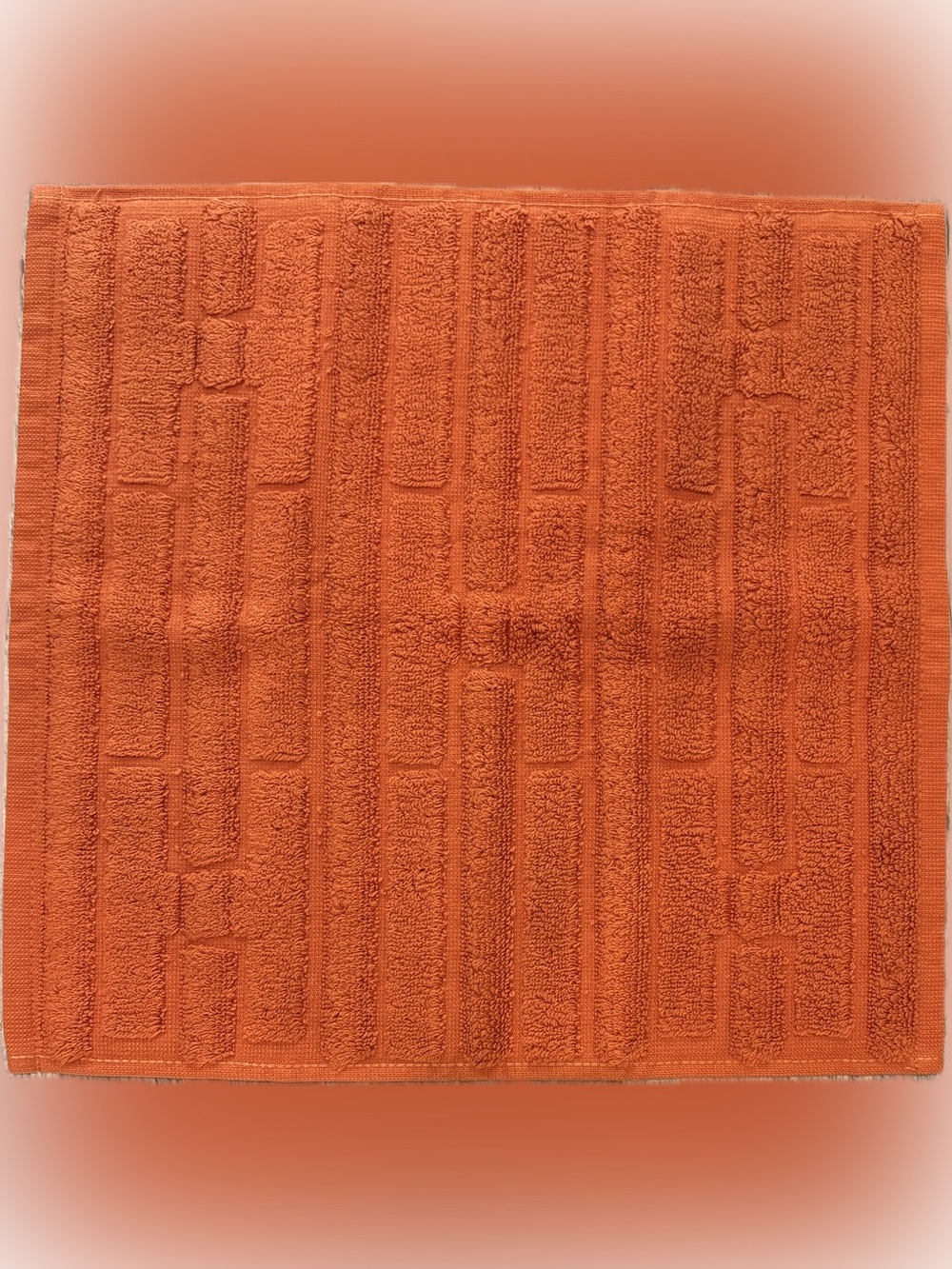 Hermes Hand Towel 12x12 Inches Orange made in Belgium